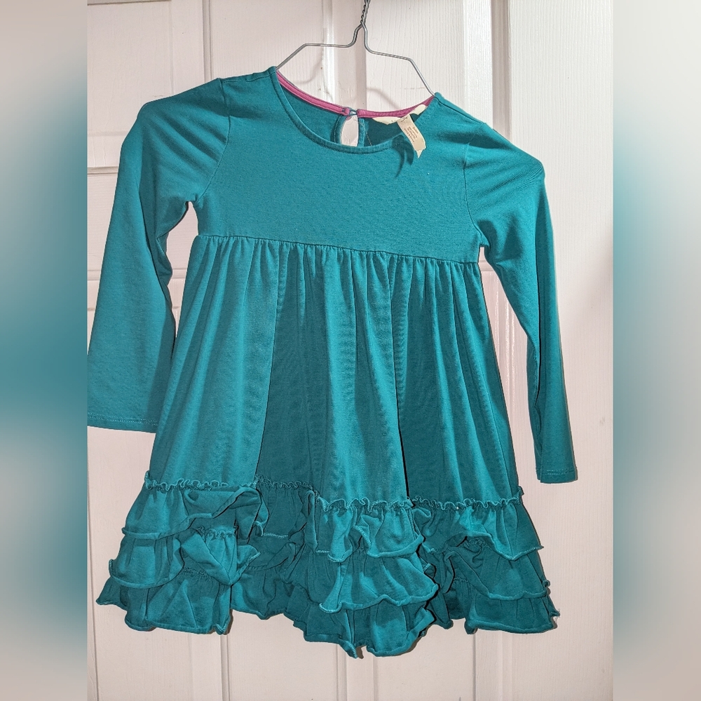 Matilda Jane Teal Long Sleeve Ruffle Dress